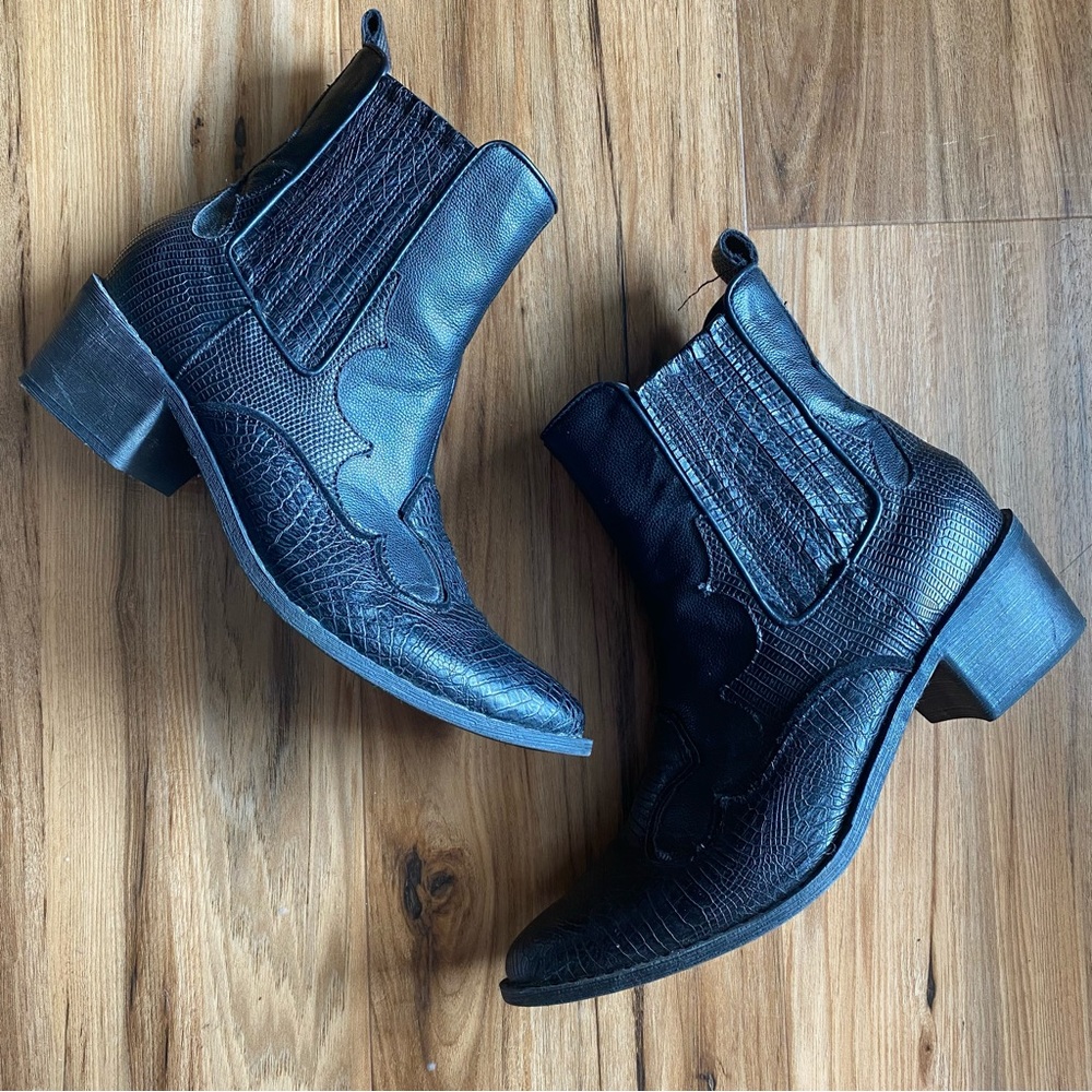 Matisse Leather Snake Cowboy Ankle Boot